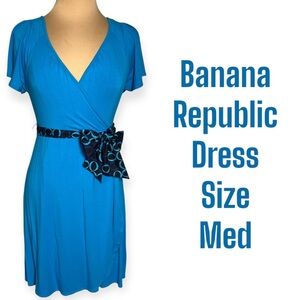 Banana Republic turquoise blue faux wrap dress size M
